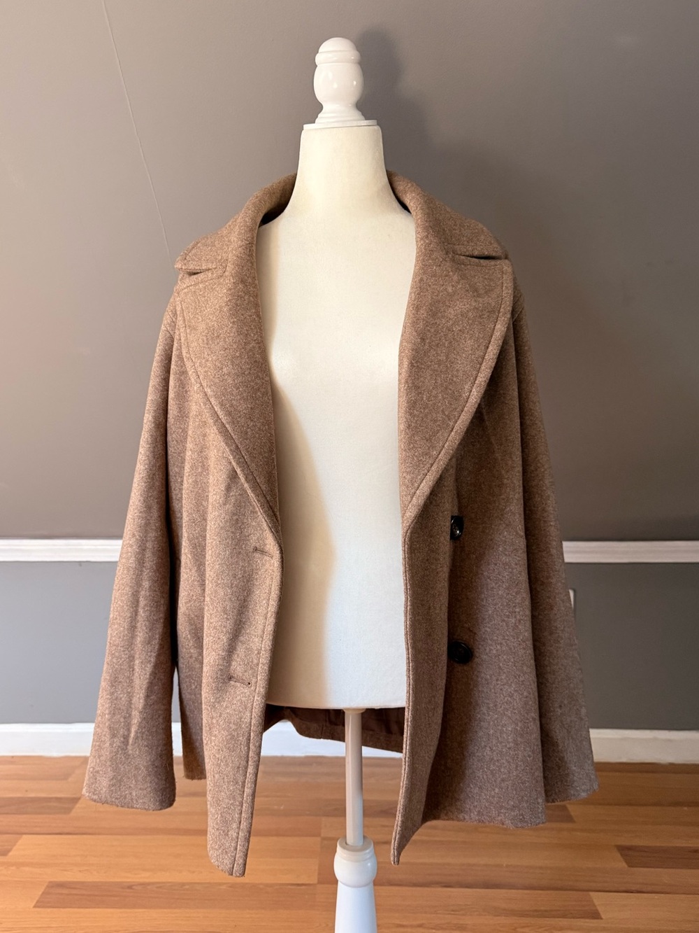 Old Navy Camel/Tan Peacoat with Wide Lapel